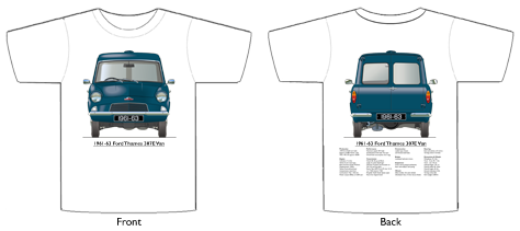 Ford Thames 307E Van 1961-63 T-shirt Front & Back